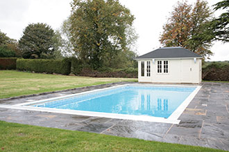 Swimming pool construction in progress